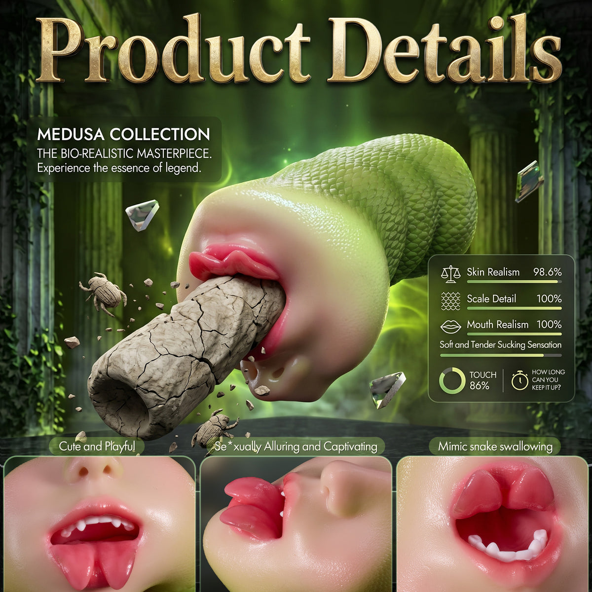 Medusa Fantasy Silicone Stroker – Mythical Design | Compact & Discreet