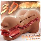 Dual-Channel Silicone Stroker – Mouth & Vagina | 100% Pure Silicone