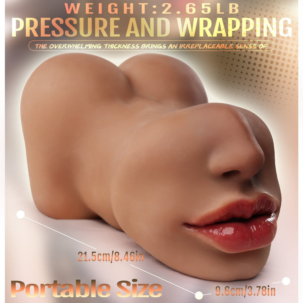 Dual-Channel Silicone Stroker – Mouth & Vagina | 100% Pure Silicone
